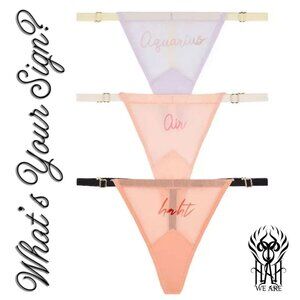 PICK YOUR SIGN 3-PCS NWT $48 HAH Zodiac Thong Panty OS NWT $48 T-String Pre-Pack